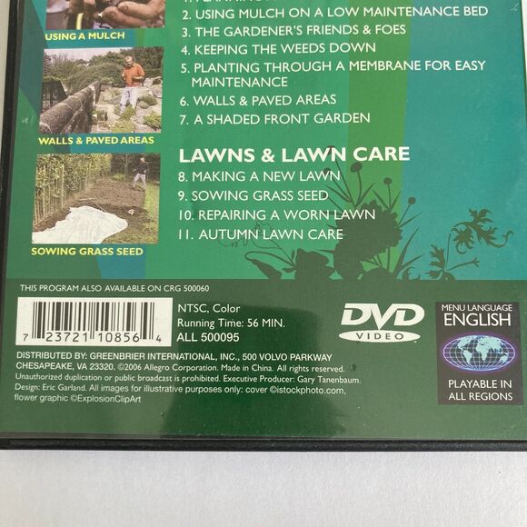 Green Thumb Guide Garden Maintenance DVD Video Weeds Lawn Grass Walls Pavers - Picture 6 of 6
